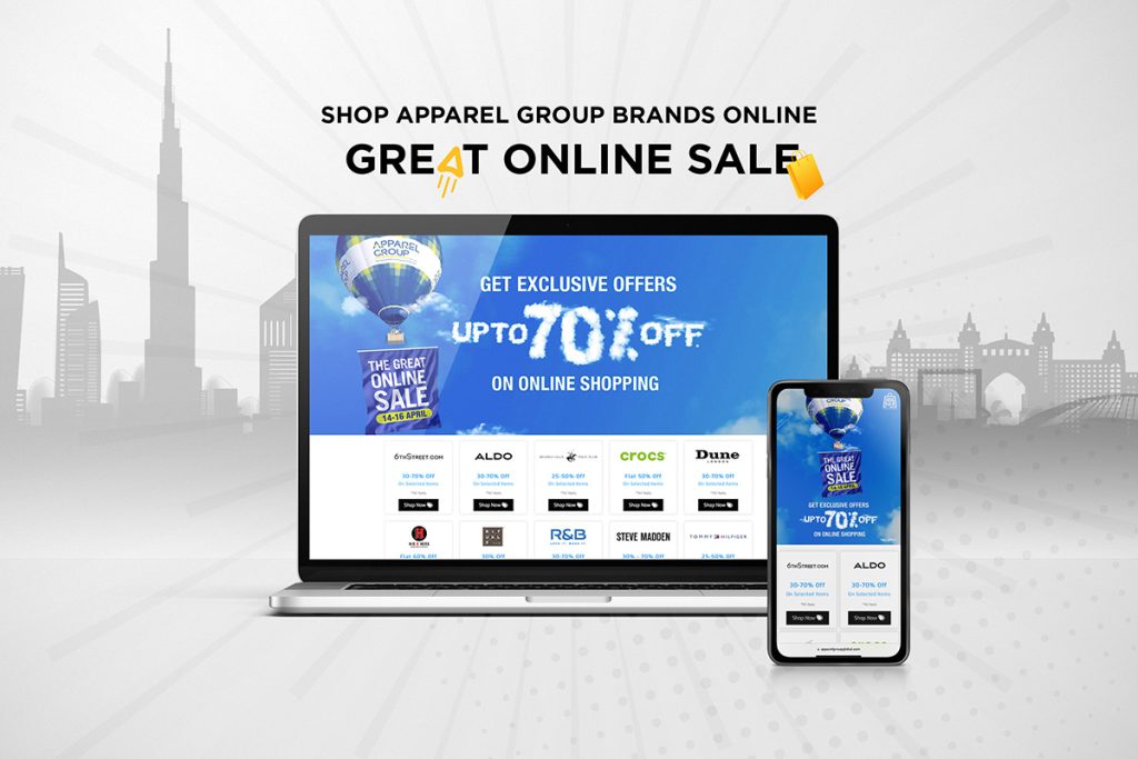 Apparel group kicks off the first ever great online sale in dubai offering its customers exclusive online shopping spree with up to 70 off on their favourite brands image