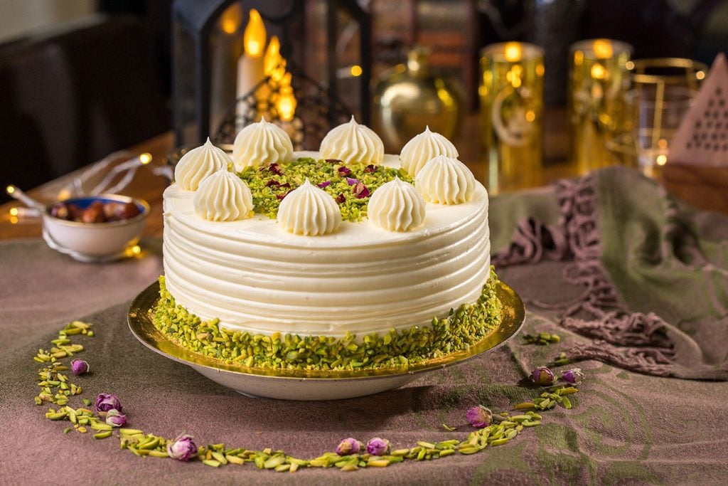 Cake Decorated with Pistachio