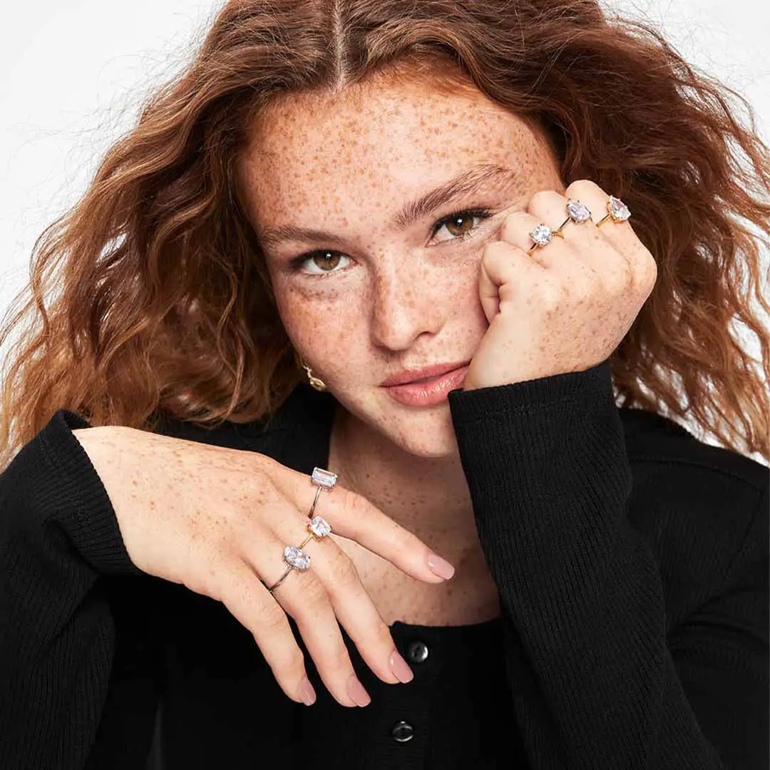A lady wearing rings from ALDO Accessories